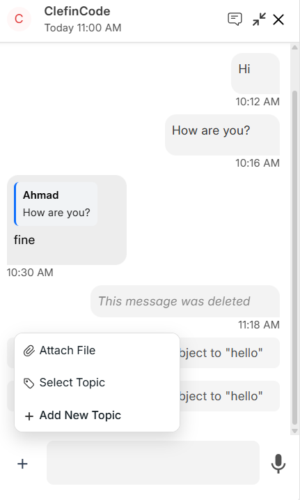 Web — Chat plus menu