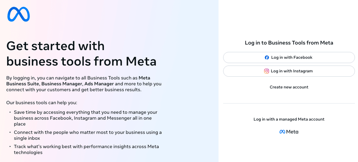 Meta Business Suite login