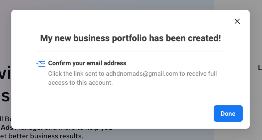Business Portfolio created