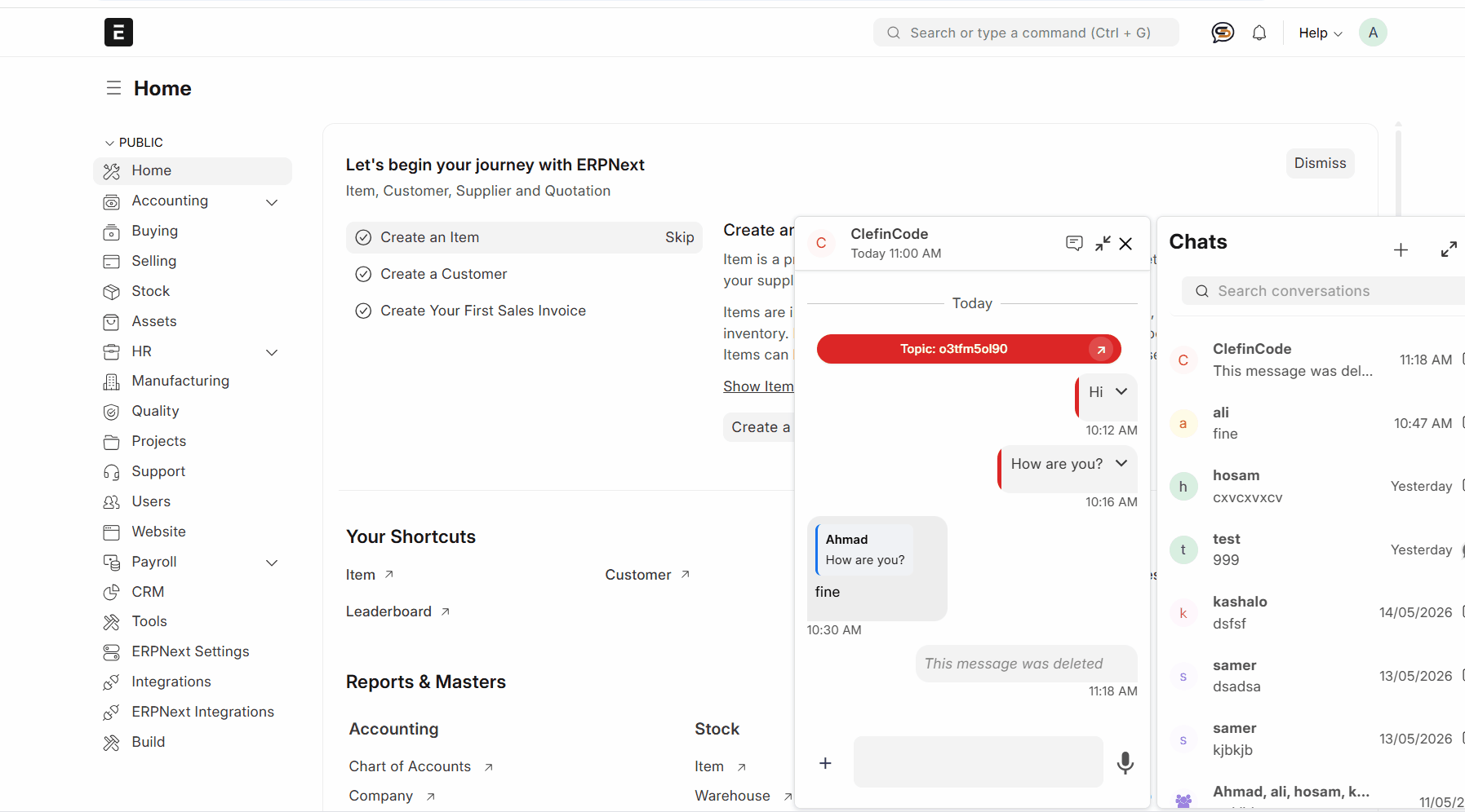 Web — Topic bar in conversation