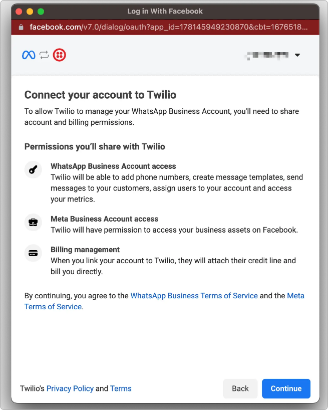 Authorize Twilio access